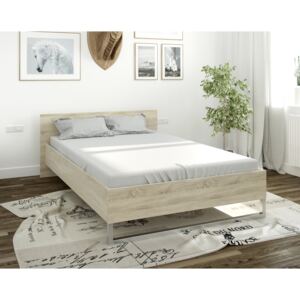 Dwuosobowe łóżko do sypialni z wezgłowiem Style 160x200 dąb sonoma
