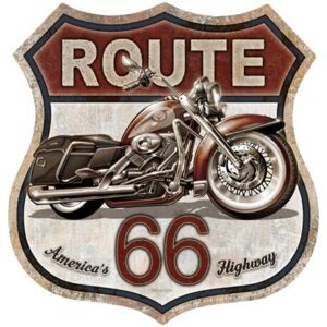Metalowa tabliczka Rout 66 Bike, (28 x 28 cm)