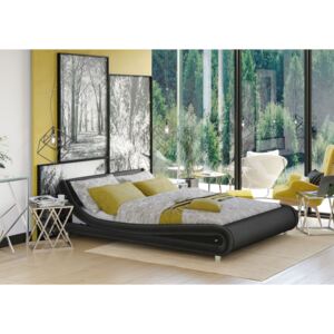 Łóżko tapicerowane do sypialni 140x200 114 welur czarny
