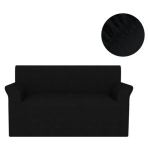 Elastyczny pokrowiec na sofę, pikowany, czarny