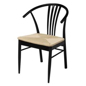 Drewniane krzesło z siedziskiem z włókna naturalnego York