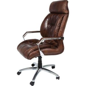 Krzesło biurowe Cigar 62x113 cm brązowe skóra naturalna