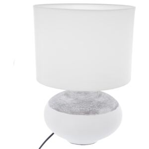 Lampa stołowa, ceramiczna podstawa, kolor biały, 39 cm