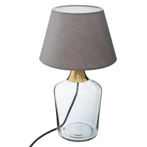 Lampa stołowa SILA, szklana, 39 cm, kolor szary