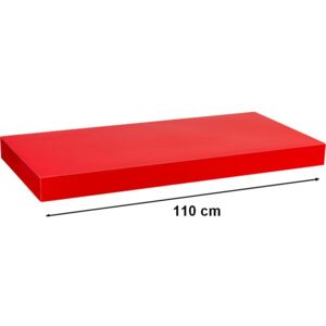 Półka ścienna STILISTA Volato wolnowisząca czerwona z połyskiem,110 cm