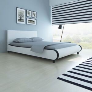 Łóżko ze sztucznej skóry, 140 x 200 cm, białe