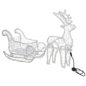 Renifer Led świąteczny z saniami 150 cm świetlna dekoracja do ogrodu biały zimny / SZYBKA WYSYŁKA / 30 DNI NA REZYGNACJĘ