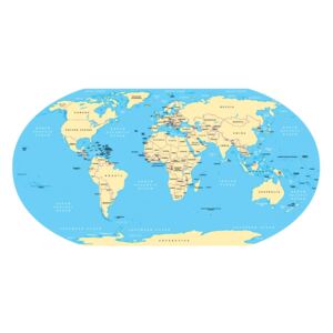 Naklejki na ścianę: Mapa Świata Globus Szczegółowa - 110F1B3