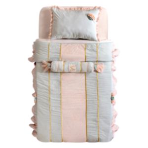 Narzuta dziecięca na łóżko z 1 poduszką Paradise, turkusowy / różowy