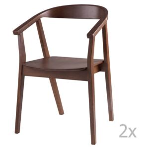 Zestaw 2 krzeseł w dekorze drewna orzechowego sømcasa Donna