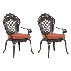 Zestaw 2 krzeseł ogrodowych brązowy LIZZANO