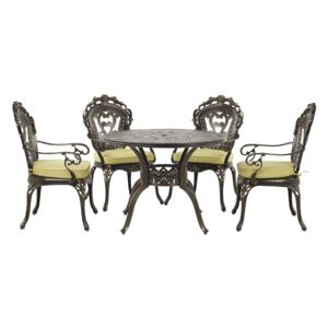 Zestaw ogrodowy stół i 4 krzesła brązowy SAPRI