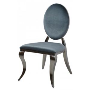 Krzesło Ludwik II glamour Dark Silver - nowoczesne krzesło tapicerowane