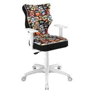 SELSEY Krzesło biurowe młodzieżowe Duo z motywem zwierząt na białej podstawie rozmiar 5