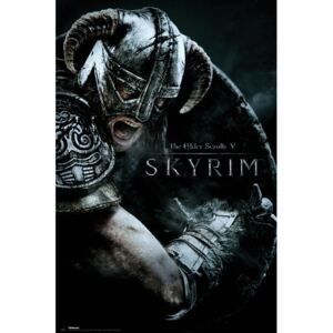 Plakat, Obraz Skyrim - Attack, (61 x 91,5 cm)