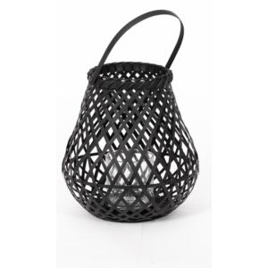 Czarny lampion bambusowy Compactor Bamboo Lantern, ⌀ 25 cm