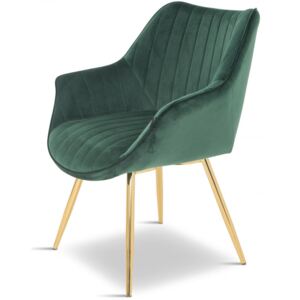 Tapicerowane krzesło zielony welur Bergen Meblobranie