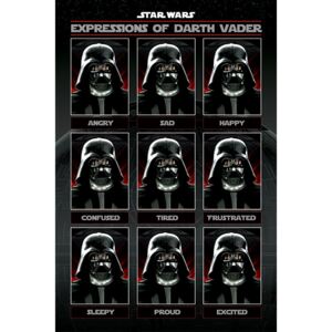 Plakat, Obraz Gwiezdne wojny - Expressions of Darth Vader, (61 x 91,5 cm)