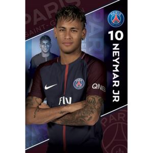 Plakat, Obraz Psg - Neymar 17 18, (61 x 91,5 cm)