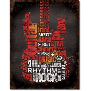 Metalowa tabliczka Guitar Inspiration, (30 x 42 cm)