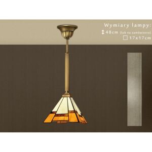 Lampa mosiężna z witrażowym kloszem O-S1M