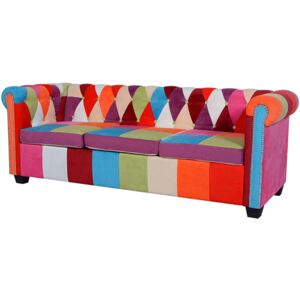 Sofa patchwork w stylu chesterfield Triss - trzyosobowa