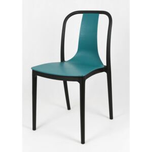 Loftowe krzesło tulipan Elion - niebieskie