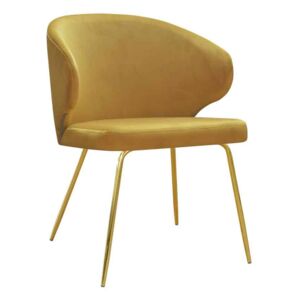 Krzesło z podłokietnikami aksamitne Celia Gold