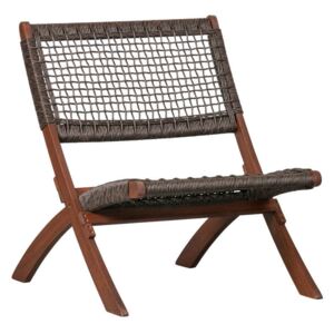 Krzesło składane Lois drewno eukaliptusowe ciemnobrązowe