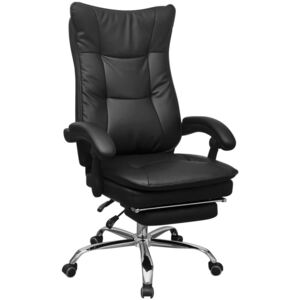 Regulowane krzesło biurowe z podnóżkiem czarne