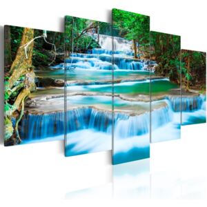 Obraz - Wodospad - Błękitny wodospad w Kanchanaburi, Tajlandia OBRAZ NA PŁÓTNIE WŁOSKIM