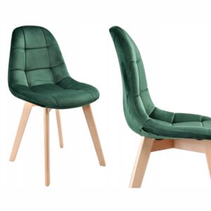 Krzesło aksamitne K-Austin ciemno zielony