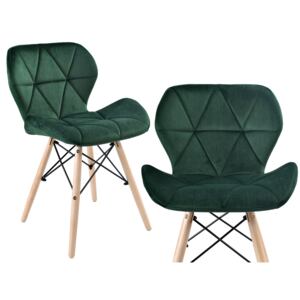 Krzesło aksamitne K-MURET DSW ciemnozielone