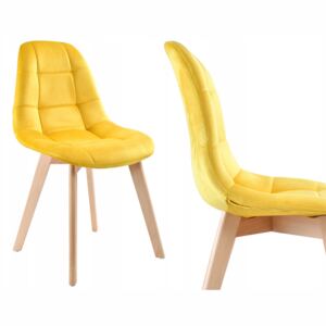Krzesło aksamitne K-Austin welur dsw żółte