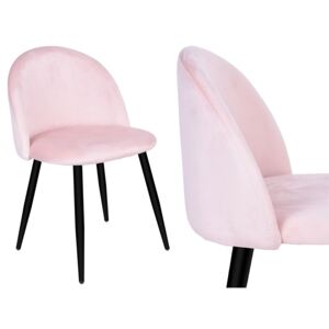 Krzesło aksamitne K-SOUL różowe