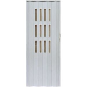 Drzwi harmonijkowe 001S-49-80 biały dąb mat 80 cm