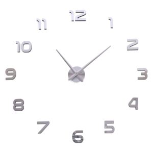 Zegar ścienny DIY NEPRI 65 - 130 cm - srebrny 3D