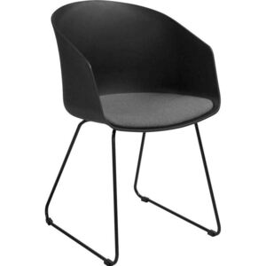 Krzesło Moon 51x81 cm czarne siedzisko szare