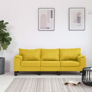 3-osobowa sofa, żółta, tapicerowana tkaniną