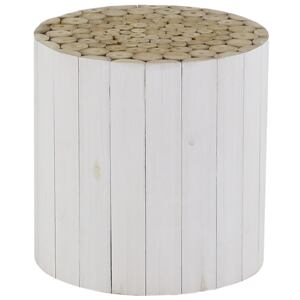 Stolik kawowy Refuge ∅40 cm drewniany biały
