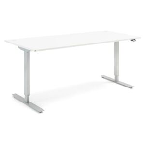FLEXUS proste biurko elektryczne 1800x800 mm, blat biały, laminat