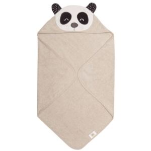 Ręcznik dziecięcy Penny Panda z kapturem 80x80 cm szary naturalny