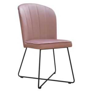 Eleganckie krzesło tapicerowane do jadalni Rouge na metalowych nożkach Cross