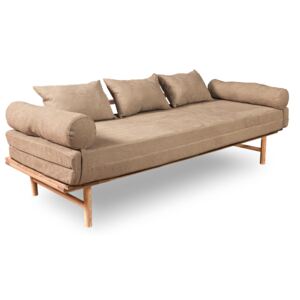 Le Mar daybed filigranowa sofa rozkładana ciemnobeżowa