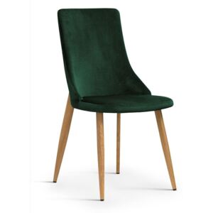 Krzesło ELIZA VELVET zielony/dąb - Zielony