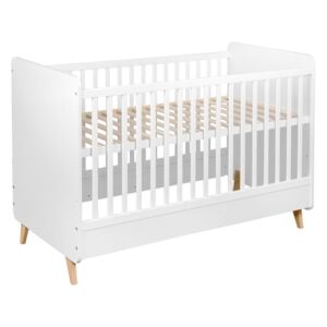 Białe łóżeczko niemowlęce Quax Loft 140x70