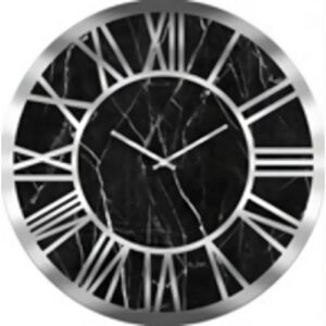 Zegar ścienny Thunder Ø40 cm czarno-srebrny