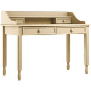 Eleganckie biurko z szufladami i nadstawką kremowe