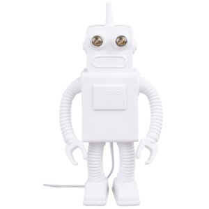 Lampa dekoracyjna Robot 21x41 cm biała