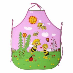 Fartuch kuchenny dla dzieci Pszczółki różowy, 50 x 64 cm